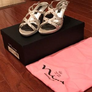 Nina Strappy Silver Heels